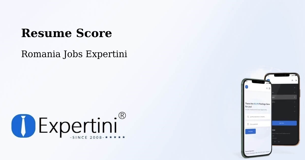 Resume Score & Job Description Match Tool – Finiş - Romania Jobs Expertini